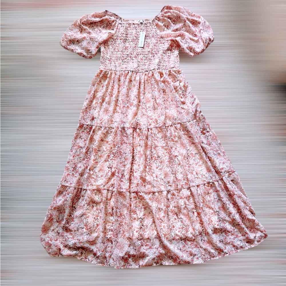 Baltic Born Manchester Blush Print Smocked Dress XL NWT